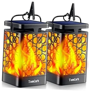  Solar Lights Outdoor Upgraded Solar Lantern Flickering Flame Outdoor  - Picture 1 of 7