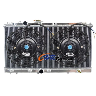 Aluminum Radiator+Fan for 1991-1999 Toyota Paseo Tercel EL44 EL54 EL45 5E-FE MT - Image 1 of 4