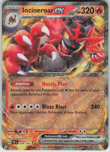 Pokemon Incineroar ex - 034/162 SV05: Temporal Forces Double Rare NM - Picture 1 of 2