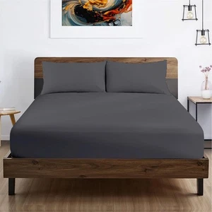 100% Egyptian Cotton 600 TC Cal King Size Fitted Sheet Only Soft Smooth Satee... - Picture 1 of 5