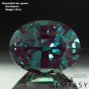 Geschliffener Stein - Alexandrit Czochralski Pulled Lab Grow Facette Oval 8x6mm 1,43-1,78ct - Bild 1 von 4