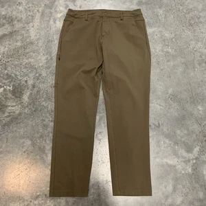 BYLT Everyday Pants 2.0 36 Brown Slim Fit Casual Stretch Logo Zip Pocket Mens - Picture 1 of 12