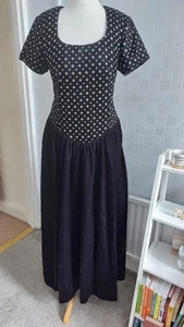 Long Black Gold Evening Party Cruise Prom Wedding Dress 10 Nightingales  - Picture 1 of 11