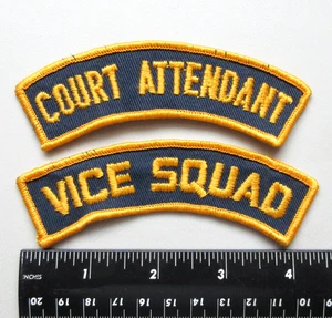 ⭐COURT ATTENDANT & VICE SQUAD UNIFORM JACKET VEST COLLECTIBLE SEW ON PATCHES - Picture 1 of 4