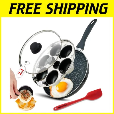 Deluxe 2-in-1 Egg Poacher & Frying Pan Set - Image 1 of 4