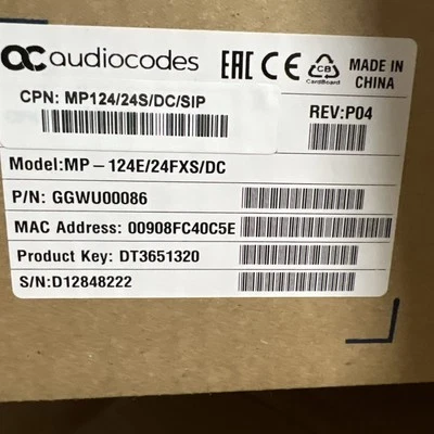 Audiocodes Mediapack Series MP-124C 24-port VoIP Gateway MP124/FXS/DC - Image 1 of 2