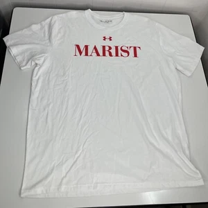 Marist Red Foxes Short Sleeve Shirt Mens White 2XL Under Armour NWT New - Picture 1 of 9