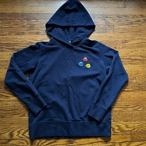 Uniqlo Kaws Sesame Street Hoodie Mens M Navy Blue Elmo Cookie Big Bird Pullover - Picture 1 of 6