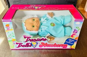 ACE Treasure Trolls recién nacidos verde piedra de deseo bebé 1993 - vintage - Imagen 1 de 3