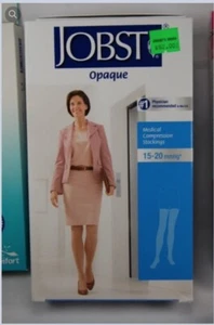 Unworn Small Jobst Opaque Natural Support Hose Thigh 15-20 mmHg Closed Toe - Picture 1 of 2