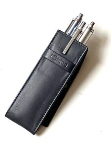 Rotring Newton Leather Pen Case for 3 Pens Dark Blue