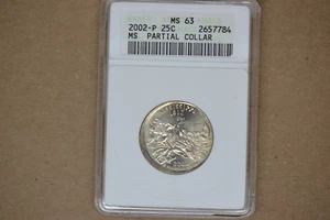 2002-P Partial Collar Mississippi Quarter- ANACS MS-63. Lovely Error. - Picture 1 of 5