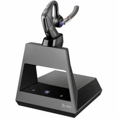 Poly 7W6D3AA#ABA Voyager 5200 Office Wireless Bluetooth USB Mono Earset w Stand - Image 1 of 4