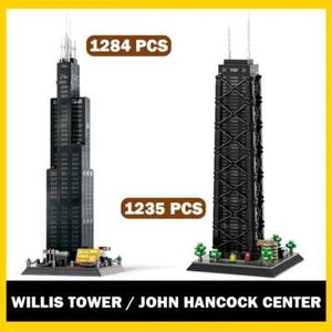 Wange World Architecture Chicago John Hancock Center Willis Tower Building Block - Picture 1 of 27