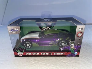 DC Comics The Joker 2009 Chevy Corvette Stingray Car Jada Toys 1/32 Scale New - Picture 1 of 8