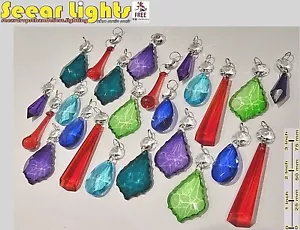 CHANDELIER GLASS CRYSTALS RAINBOW COLOURS DROPLETS WEDDING BEADS PRISMS LIGHT BN - Picture 1 of 12