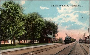 Lake Shore and Michigan Southern LS&MS Park, Railroad, Swanton OH Ohio Postcard - Picture 1 of 2