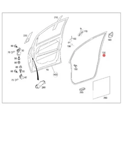 MERCEDES W169 W245 CLASSE A B GUARNIZIONE PORTA ANTERIORE DX OEM A1697270430 - Imagen 1 de 10