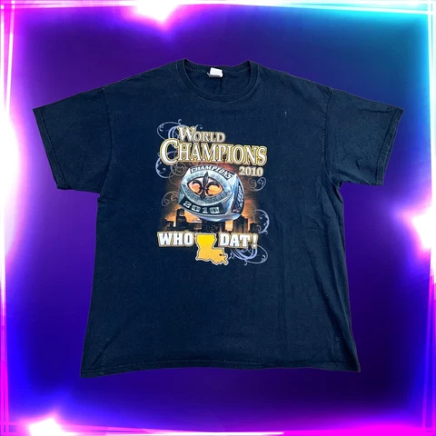 vintage 2010 NFL championship ring New Orleans saints football T-shirt Sz XXL Cover