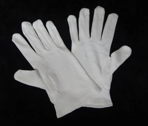 L.A. Gold Leaf - Guantes dorados blancos 100% algodón (1 par) - Imagen 1 de 1