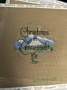 Dani Designs Needlepoint Christmas In Tennessee 205 4” Round Ornament - Picture 1 of 8