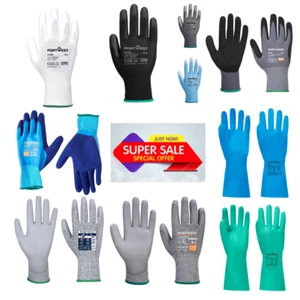 PU COATED SAFETY WORK GLOVES GLOVE GARDEN GRIP MENS BUILDERS GARDENING - Picture 1 of 40