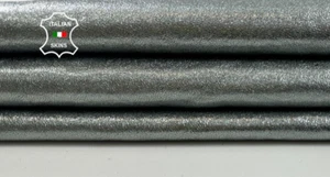 METALLIC GREENISH WASHED ROUGH Thick Soft Goatskin Leather hide 4sqf 1.2mm C4117 - Picture 1 of 7