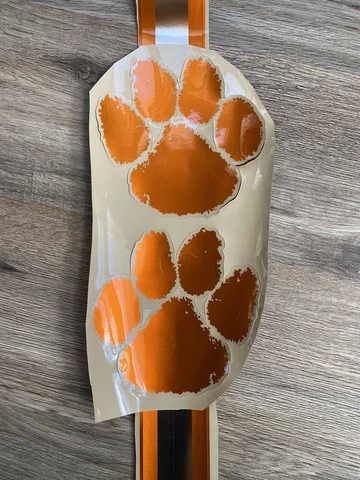 CLEMSON TIGERS Football Full Size Helmet ORANGE Chrome Decal SET 3M HIGH QUALITY Cover