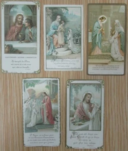 RELIGION LOT de 5  IMAGES PIEUSES ANCIENNES en TRÈS BON ETAT  - Picture 1 of 1