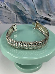 Sterling Silver Italy Milor Link 5/8" Wide Bracelet 7.25" - Picture 1 of 5