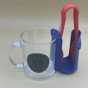 Oreo Glass Cup Mug With Cookie Holder And Dipper Attachment - Picture 1 of 7
