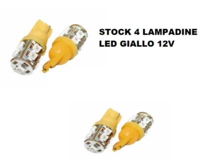STOCK 4 LUCI GIALLO  LED T10 9SMD 1W LUCI CORTESIA POSIZIONE TARGA TUNING 12V - Immagine 1 di 3