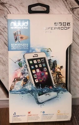 Funda Nuud Lifeproof para iPhone 6 Plus Impermeable Resistente Delgada Transparente Blanca/Gris Foto 1 de 4
