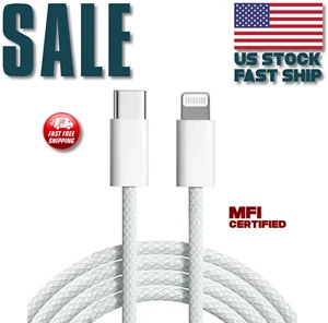 Fast Charging USB-C to iPhone Cable 3ft For 15 14 13 12 11 Pro Max iPad NEW - Picture 1 of 10