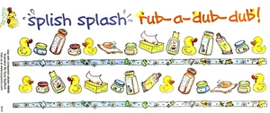 Suzy's Zoo "Splish Splash" Sammelalbum Bordüre Aufkleber #9849 1 BLATT - Bild 1 von 1