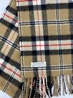 John Hanly Plaid 100% Lambswool Fringed Scarf Made In Ireland 55" X 11.5"