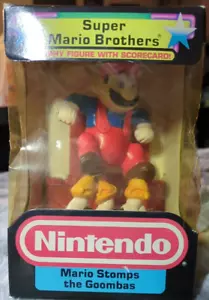 Vintage Nintendo Trophy Figures Mario Stomps The Goombas Hasbro 1988 NEW VTG NIB - Picture 1 of 5