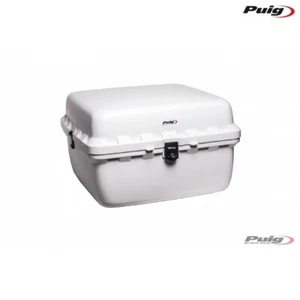 PUIG 0713B BAULETTO BIG LOCK 90L BIANCO CON PIASTRA UNIVERSALE MOTO SCOOTER - Picture 1 of 1