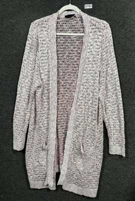 Cárdigan Lane Bryant Suelto Tejido Frente Abierto Mujer Talla 18/20 Borgoña Manga Larga Foto 1 de 4