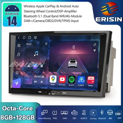 8" 128GB DAB+Android 14 Autoradio GPS Opel Corsa C/D Astra H Zafira Combo Vivaro - Imagen 1 de 4