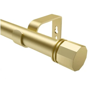 Curtain Rod Single Curtain Rods Gold/Black/Silver 1 Inch Window Curtain Rods ... - Picture 1 of 6