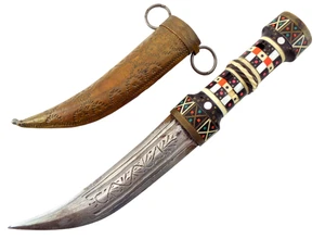 ANTIQUE ISLAMIC ARABIC SYRIAN JAMBIYA DAGGER, STRONG BLADE, ELABORATE WORK GRIP. - Picture 1 of 3