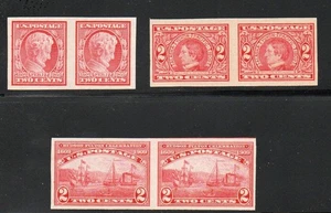US Stamp #368, 371, & 373.....Imperf Pairs...Mint MnH VF.....CV $209 - Picture 1 of 2