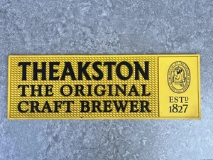 Theakston Ales Rubber Bar Runner Beer Mat 59x20cm Yellow Black Pub Drinks - Foto 1 di 3