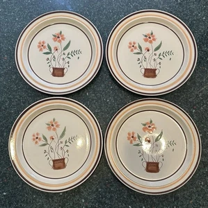 4 Piatti 11" Vintage Collezione Countryside Gres Japan - Foto 1 di 4
