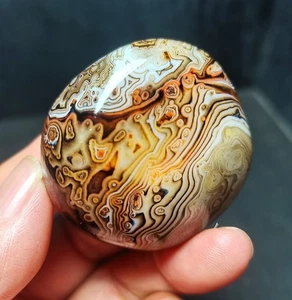TOP 83G Natural Polished Silk Banded Lace Agate Crystal Madagascar 120 - Bild 1 von 11