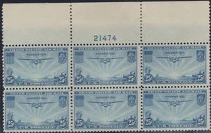 SC# C20 - 1934 - 25¢ Blue Airmail - China Clipper - Mint NH Plate Block of 6 - Picture 1 of 1