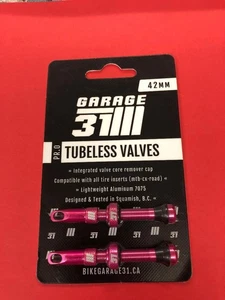 42mm Pink Garage 31  Bicycle Tire Valve Stem Cap with Integrated Core Remover - Picture 1 of 3