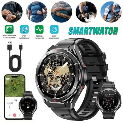 GPS Smartwatch Herren mit 150+ Sportmodi, Kompass/Barometerdruck/Höhenmesser DHL - Bild 1 von 4