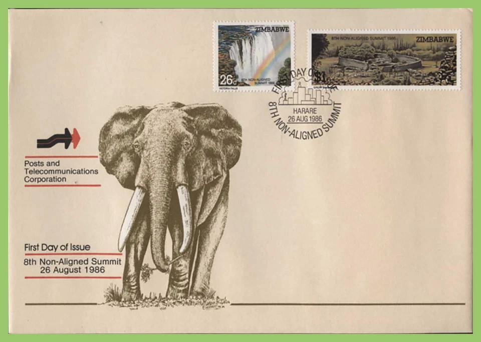 Zimbabwe 1986 Eighth Non-Aligned Summit Conference set on First Day Cover - Image 1 of 1